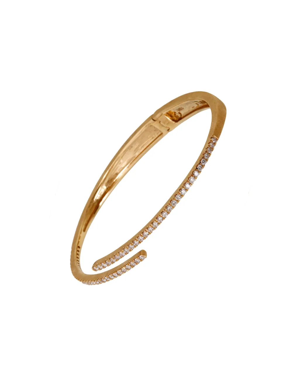 Sandy Leong Diamond Hinge Bangle - Yellow Gold with White Diamonds, Pink Gold with Online