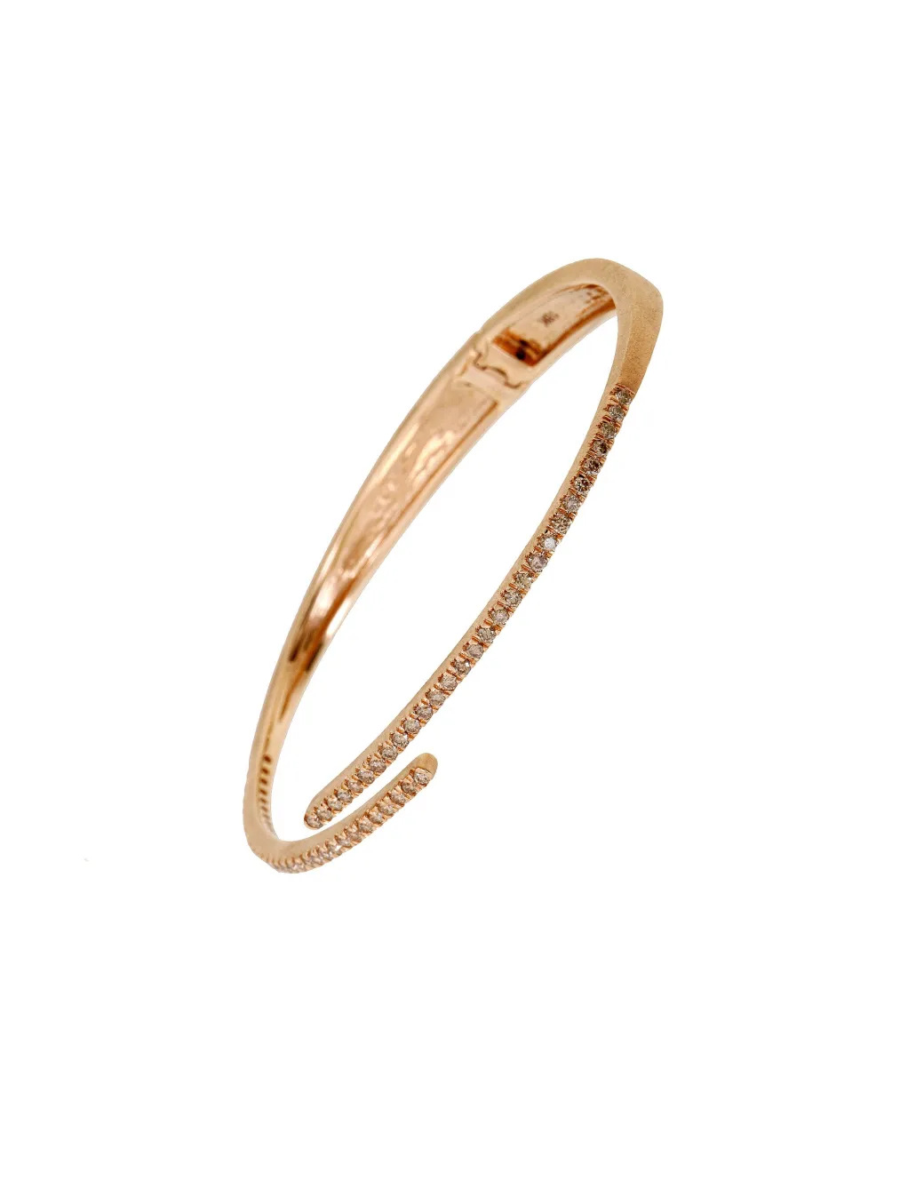 Sandy Leong Diamond Hinge Bangle - Yellow Gold with White Diamonds, Pink Gold with Online