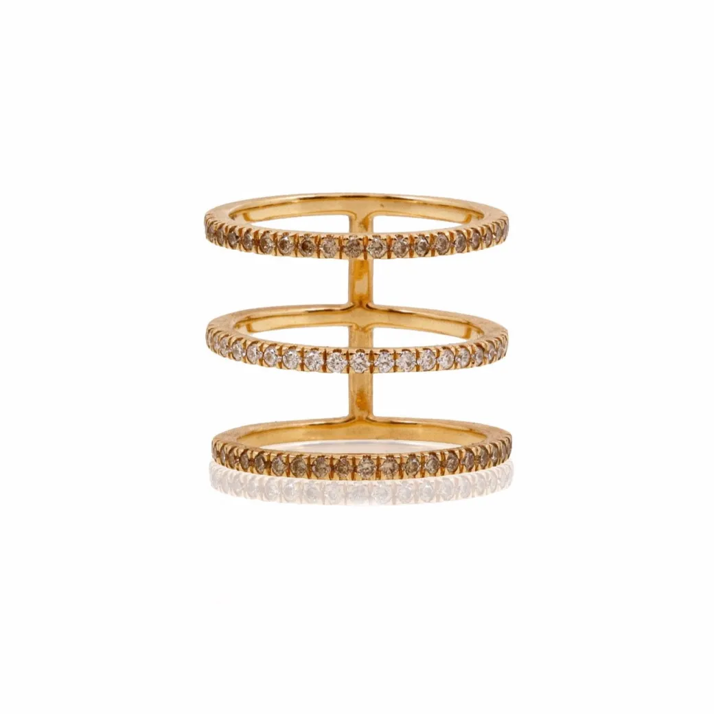 Sandy Leong Diamond Triple Bar Ring Fashion