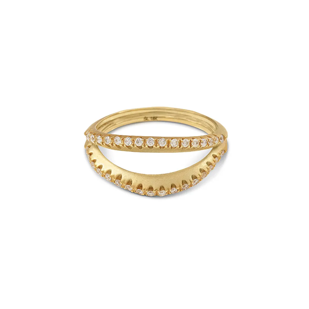 Sandy Leong Double Pinky Ring with Diamonds Best Sale