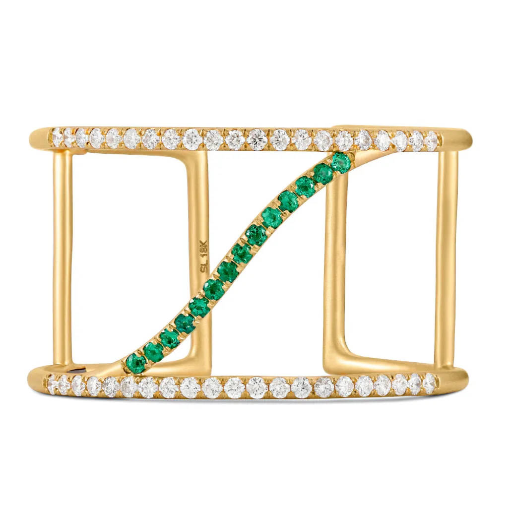 Sandy Leong Emerald and Diamond Sol Cuff Online