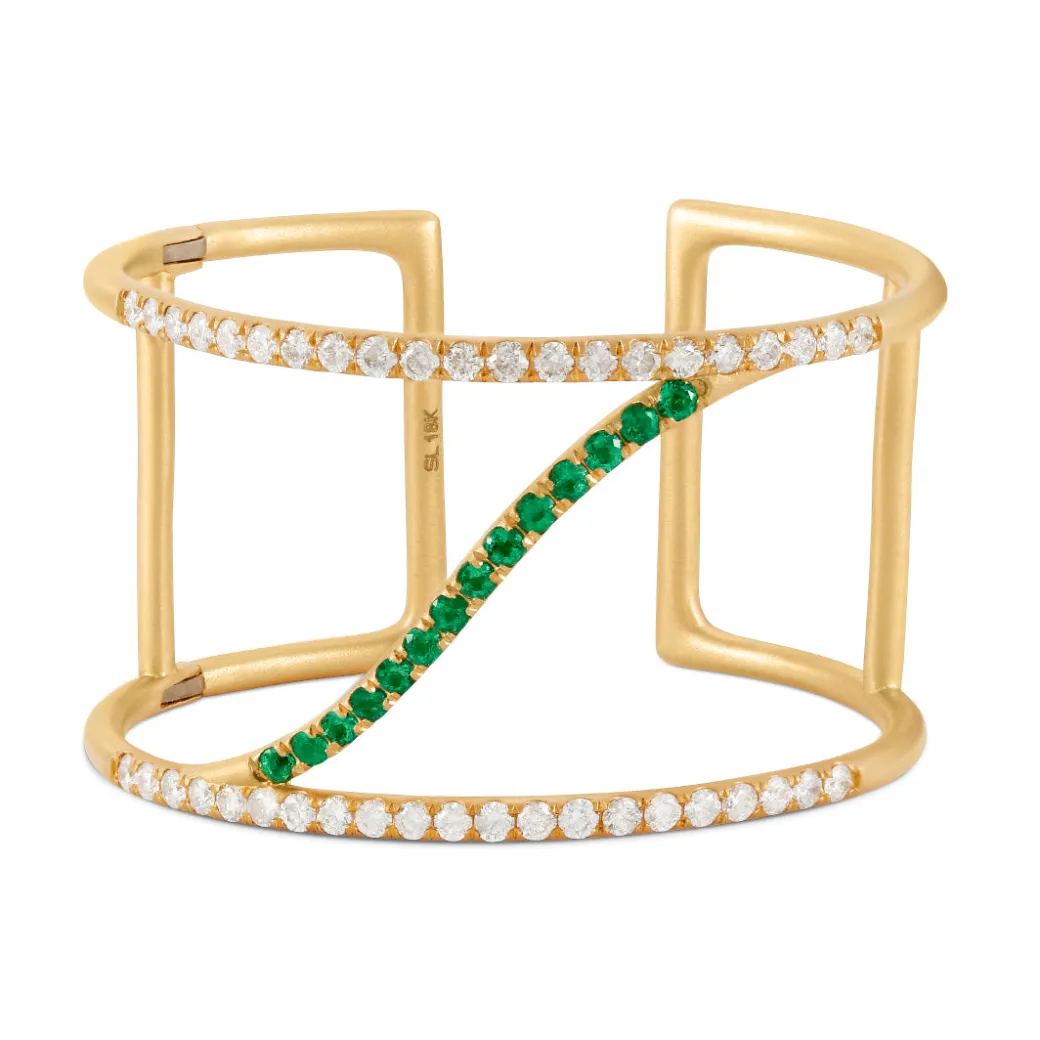 Sandy Leong Emerald and Diamond Sol Cuff Online