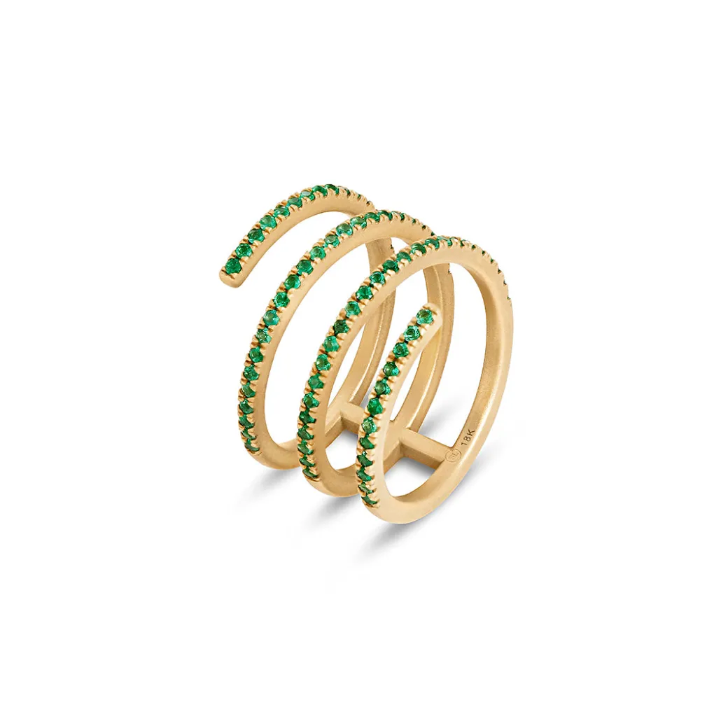 Sandy Leong Emerald Coil Ring New