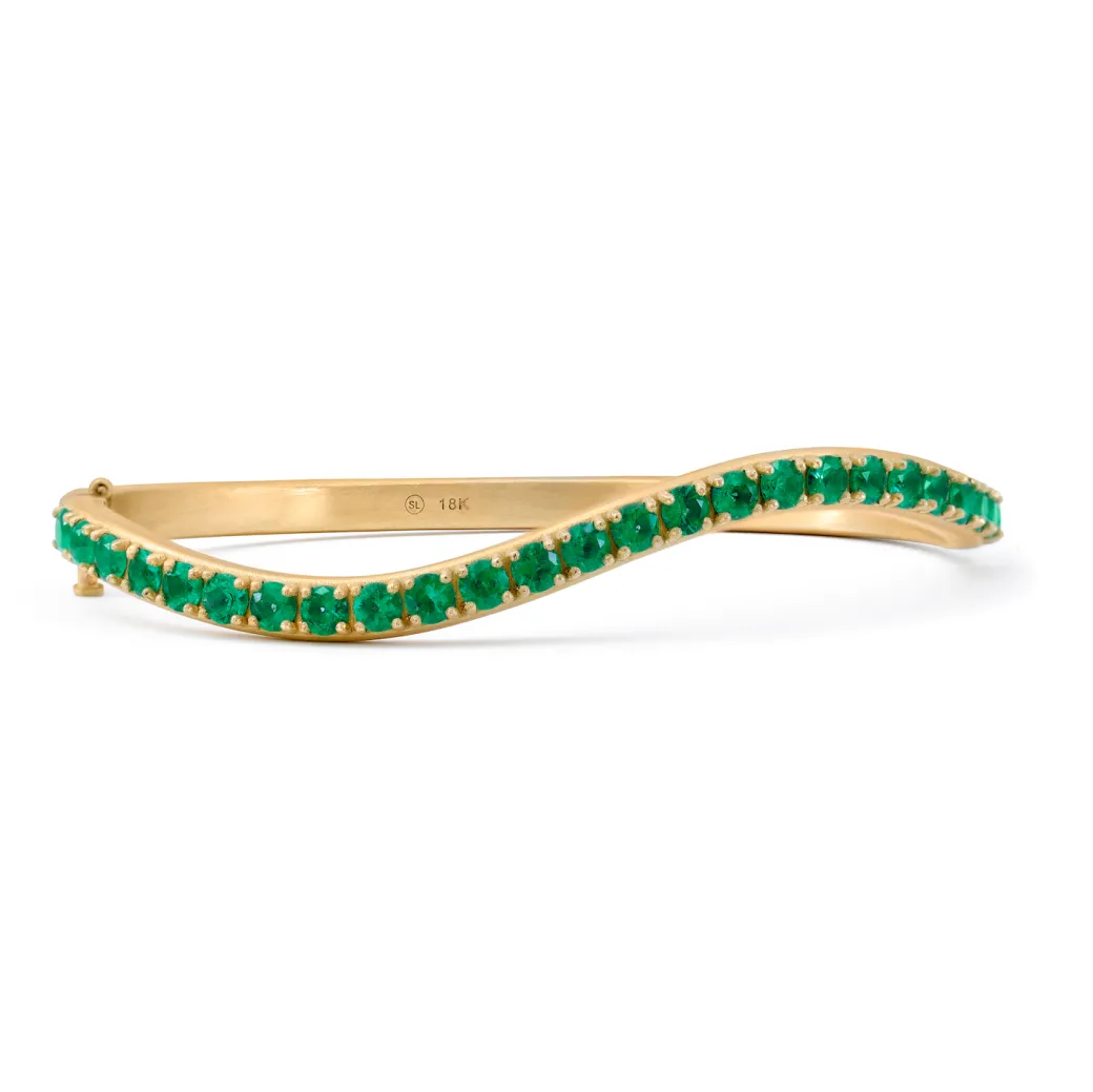 Sandy Leong Emerald Wave Bangle Shop