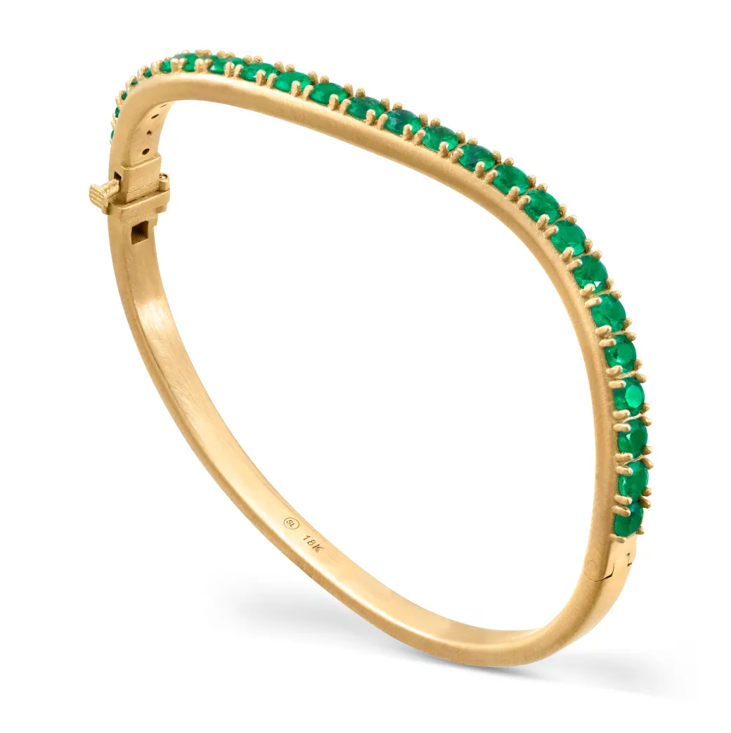 Sandy Leong Emerald Wave Bangle Shop