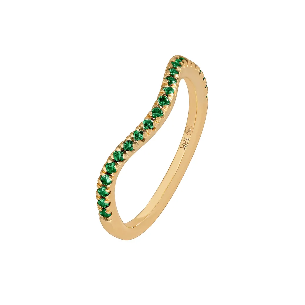 Sandy Leong Emerald Wave Stack Ring Best