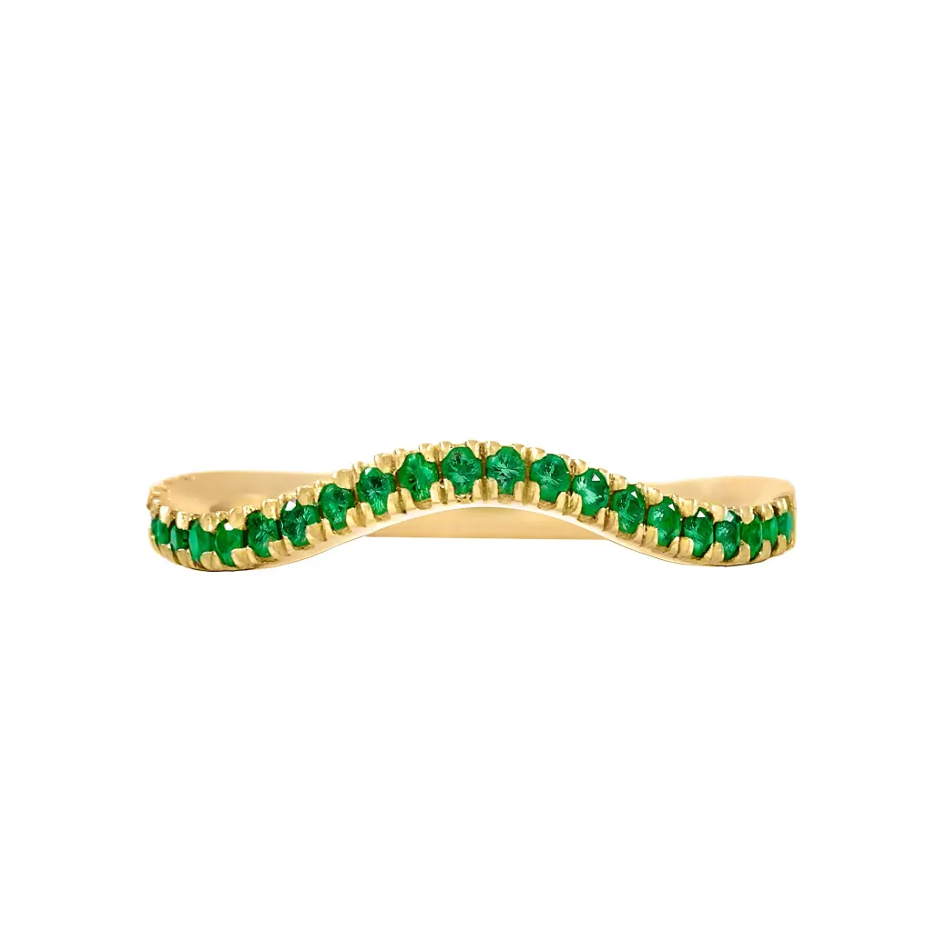 Sandy Leong Emerald Wave Stack Ring Best