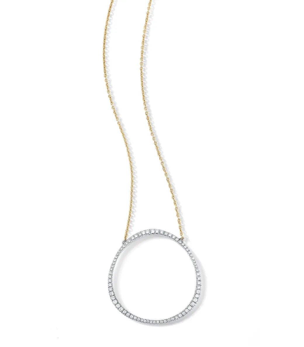 Sandy Leong Halo Pendant Necklace with Diamond Pavé Hot