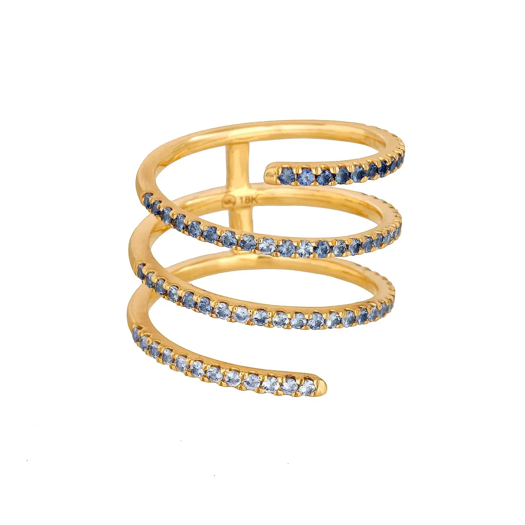 Sandy Leong Ombre Blue Sapphire Coil Ring Hot