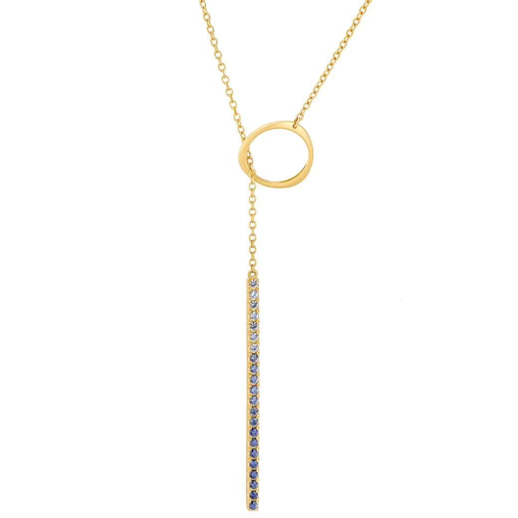 Sandy Leong Ombre Blue Sapphire Lariat Necklace Discount