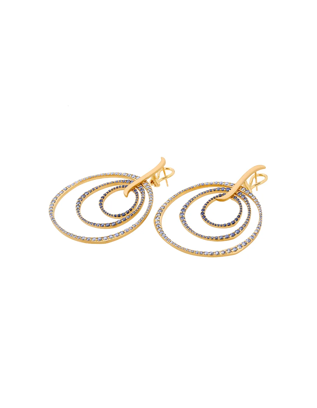 Sandy Leong Ombre Blue Sapphire Triple Hoop Earrings Sale