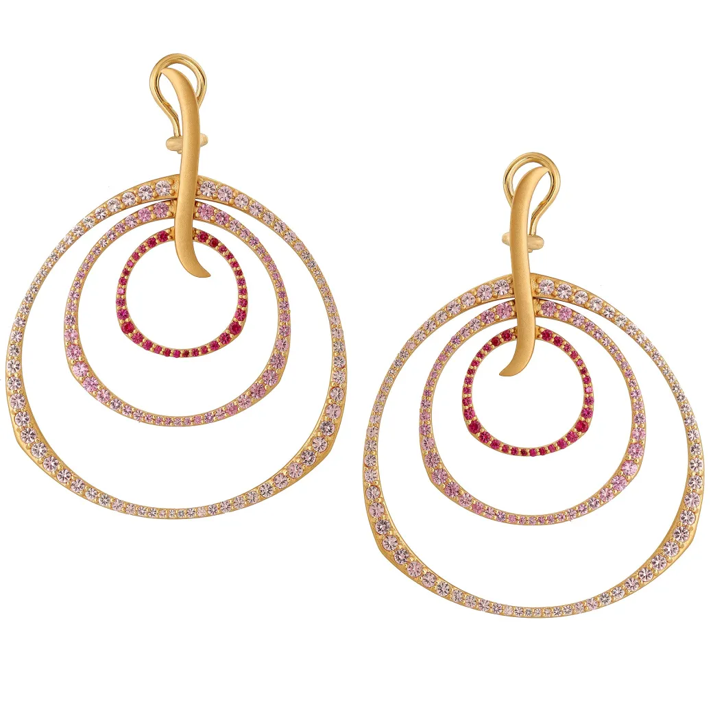 Sandy Leong Ombre Rose Triple Hoop Earrings Discount