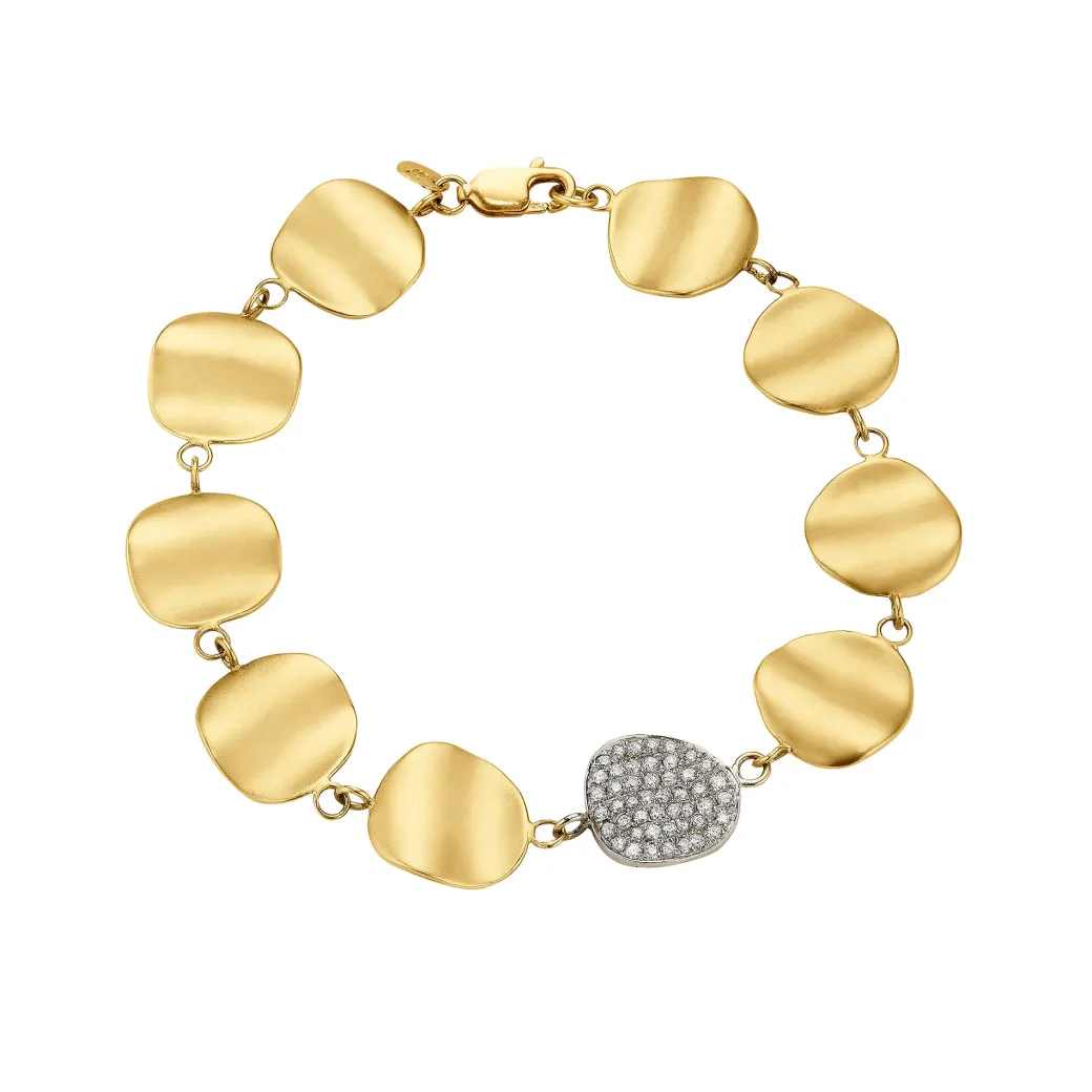 Sandy Leong Origin Link Bracelet with Diamond Pavé Discount