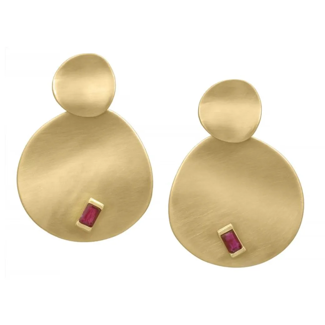 Sandy Leong Origin Ruby Baguette Earrings Shop