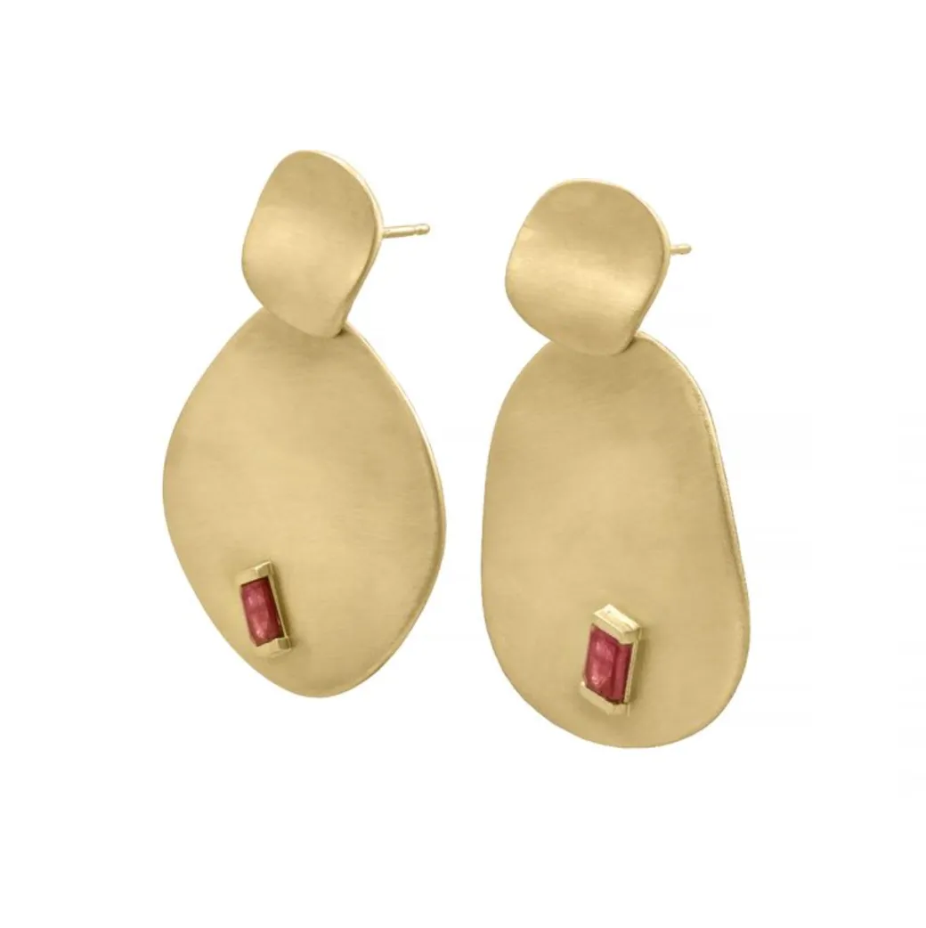 Sandy Leong Origin Ruby Baguette Earrings Shop