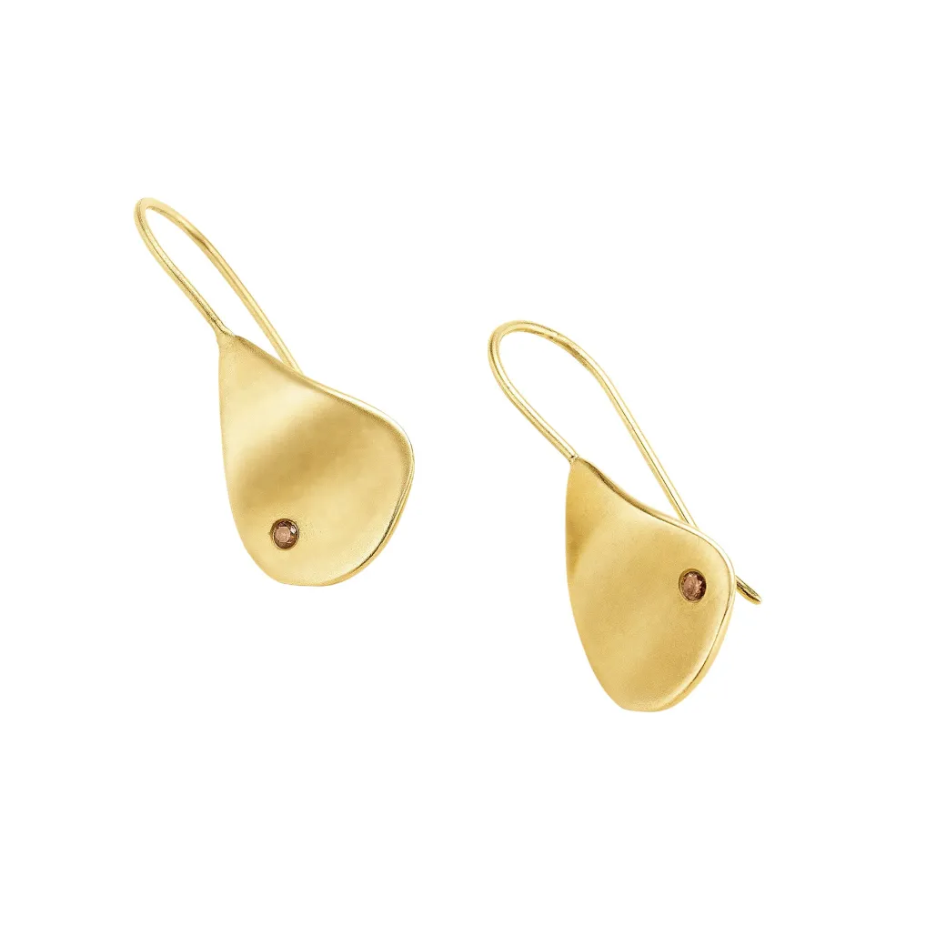 Sandy Leong Pear Drop Earrings with Champagne Diamonds Outlet