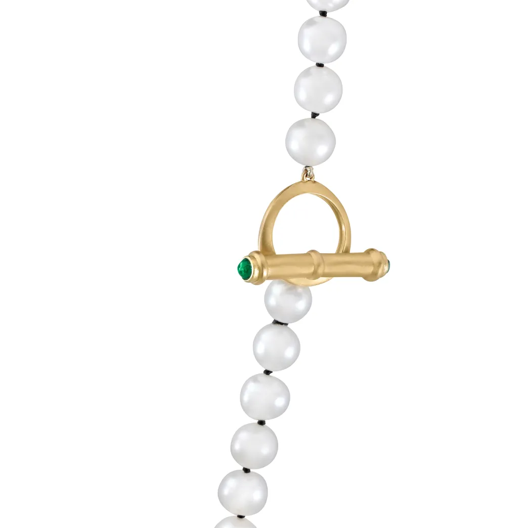 Sandy Leong Pearl Strand with Emerald Toggle Hot