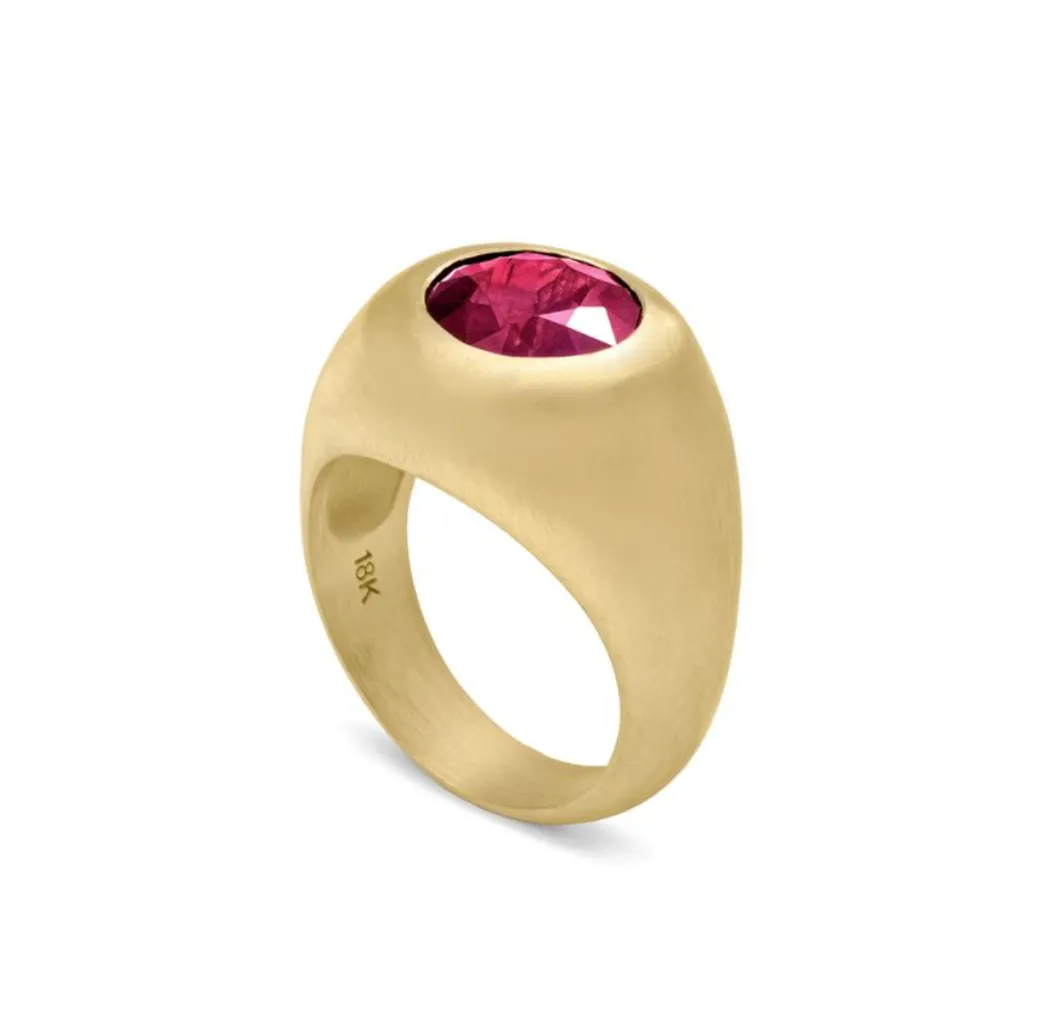 Sandy Leong Round Ruby Signet Ring Outlet