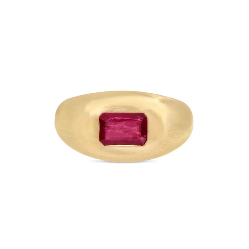 Sandy Leong Ruby Baguette Signet Ring Cheap