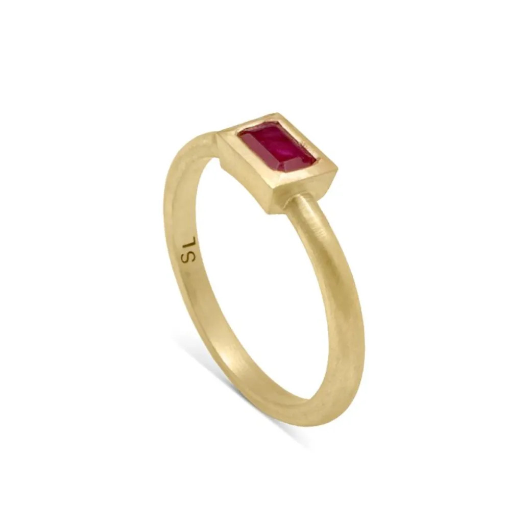 Sandy Leong Ruby Baguette Stack Ring Clearance