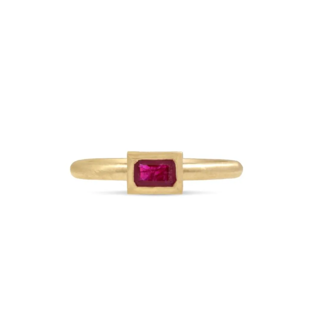 Sandy Leong Ruby Baguette Stack Ring Clearance