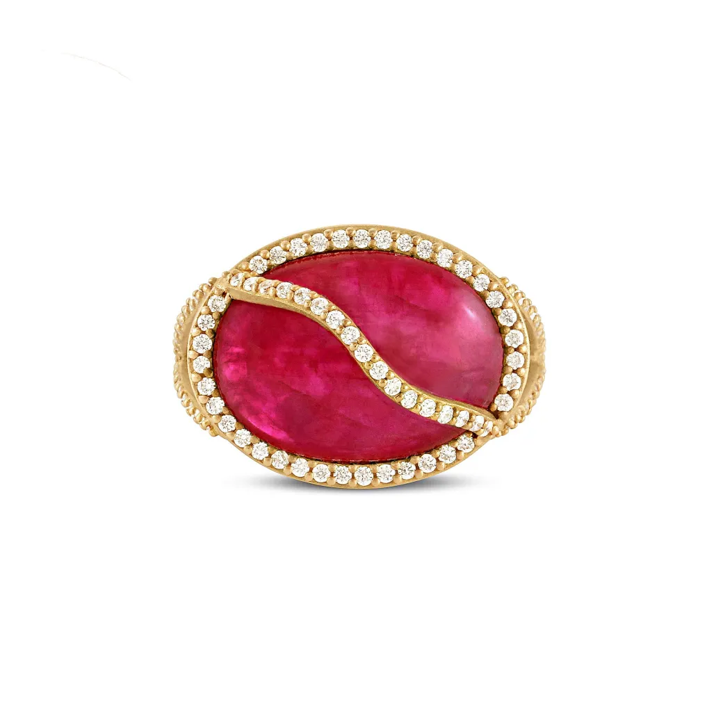 Sandy Leong Ruby Cage Ring with Diamond Pave Best Sale