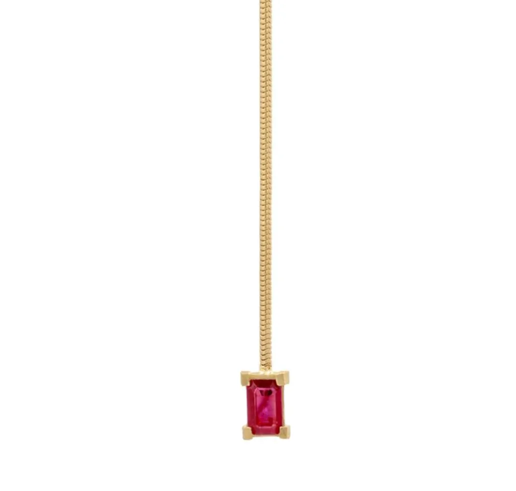 Sandy Leong Ruby Chain Earrings New