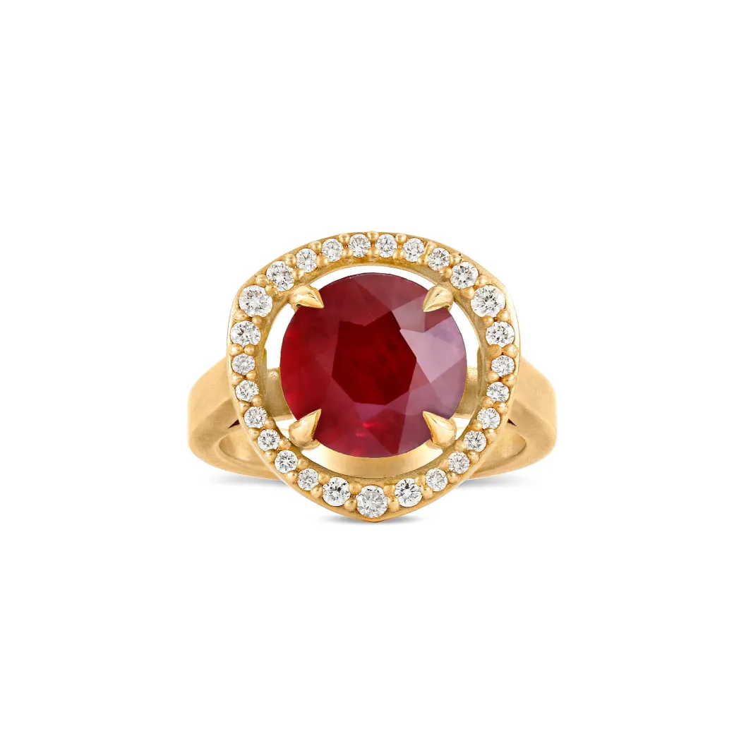 Sandy Leong Ruby Halo Ring Discount