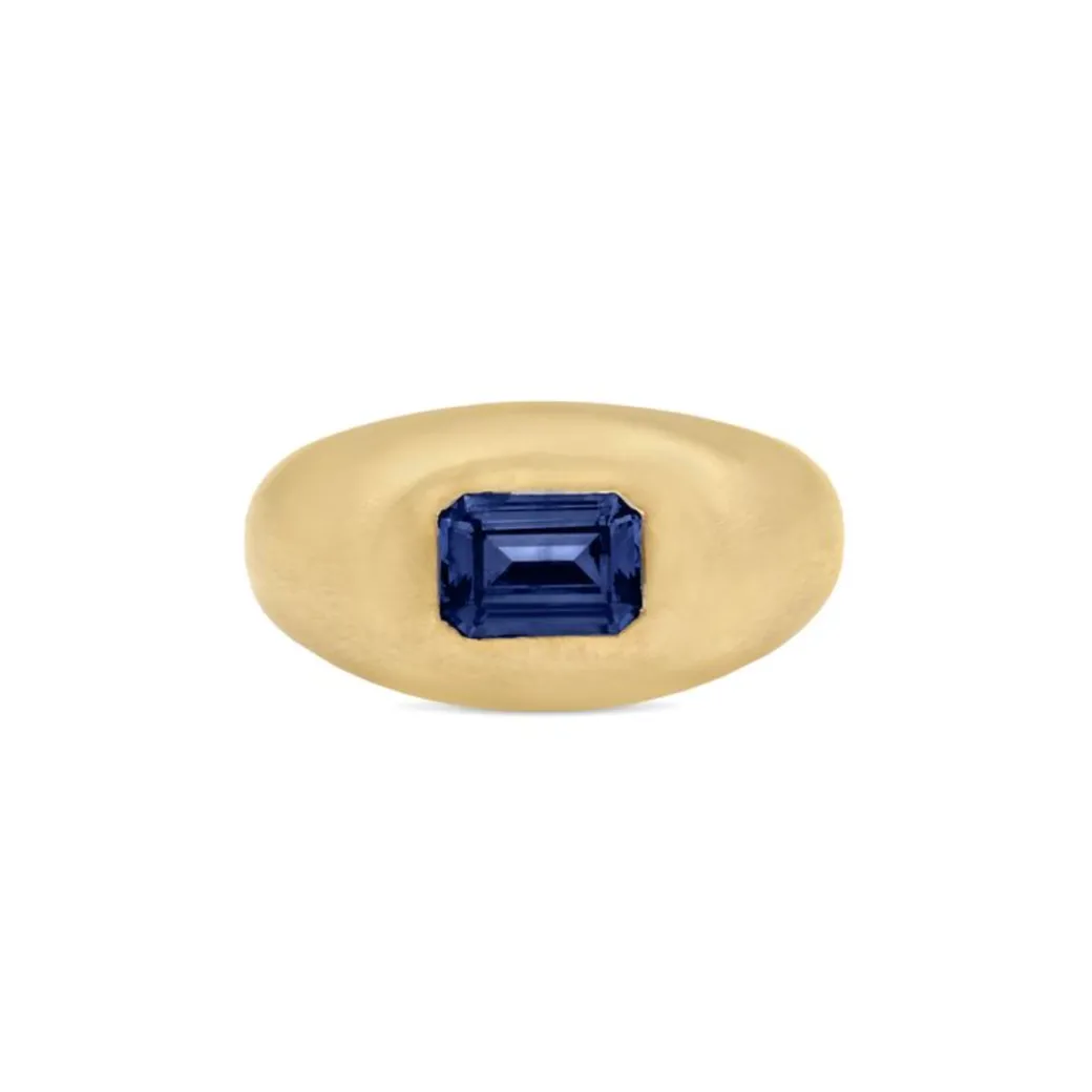 Sandy Leong Sapphire Baguette Signet Ring Fashion