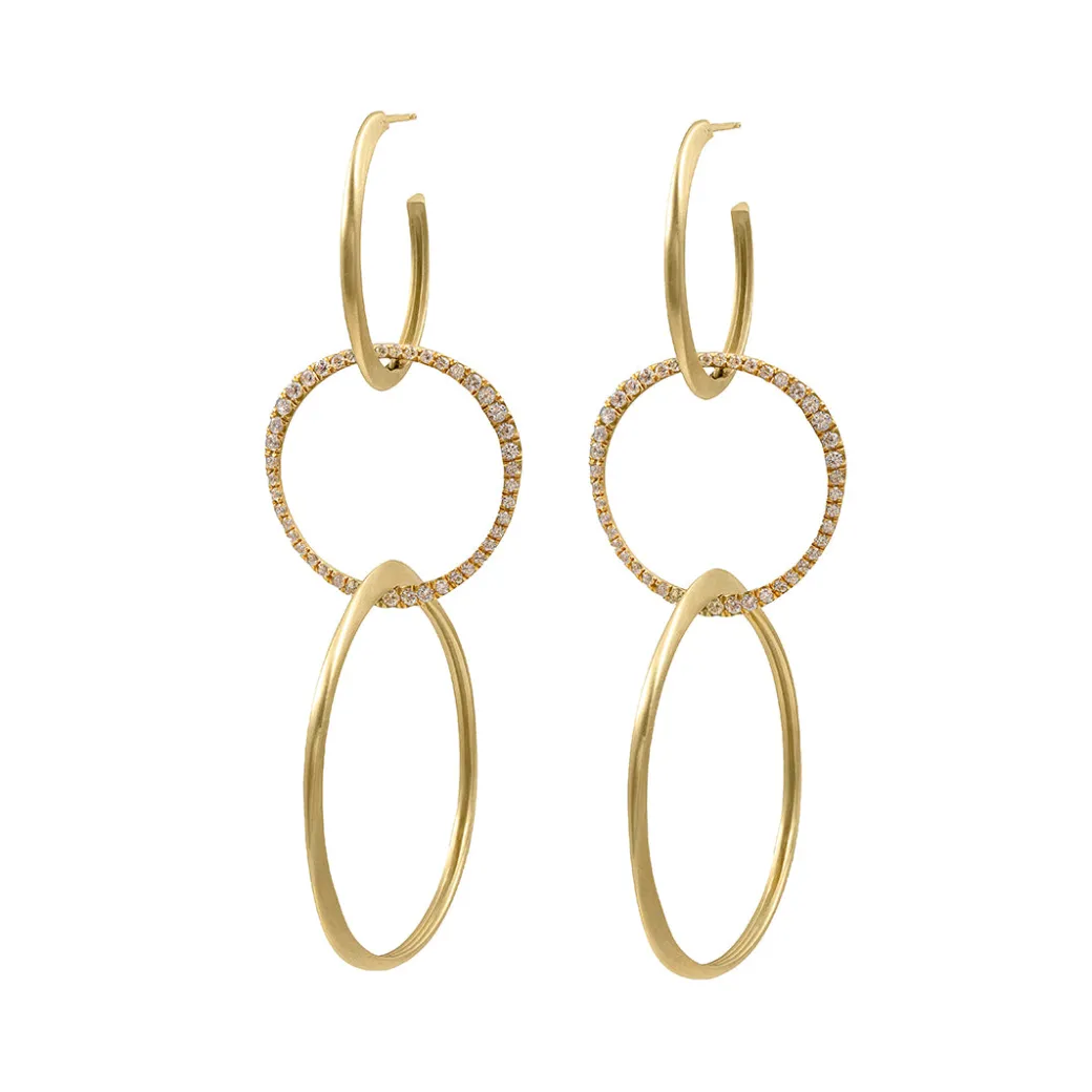 Sandy Leong Triple Hoop Drop Earrings Clearance