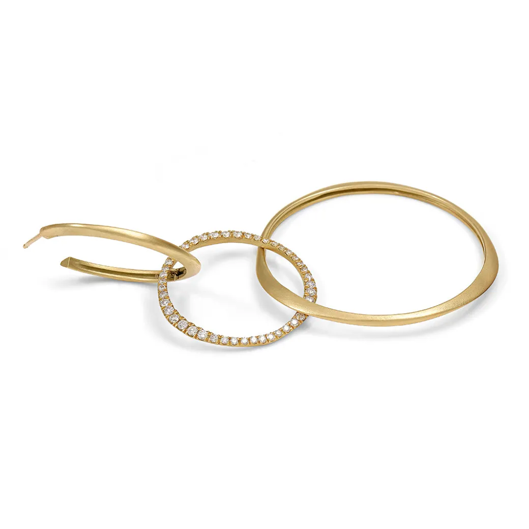 Sandy Leong Triple Hoop Drop Earrings Clearance