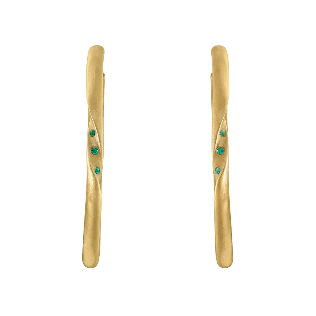 Sandy Leong Twisted Hoop Earrings with Emeralds Online