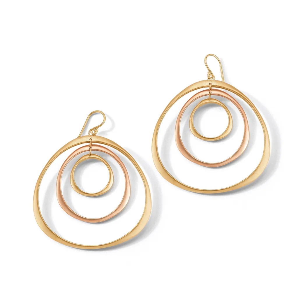 Sandy Leong Two Tone Triple Hoop Earring Store